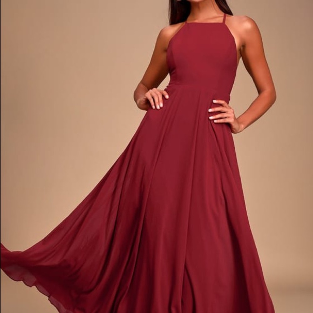 Lulu’s Wine Red Maxi Dress